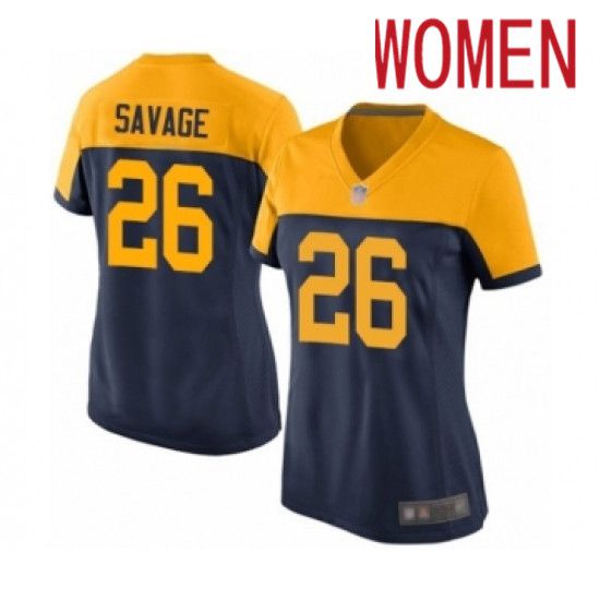 Women Green Bay Packers #26 Darnell Savage Nike Navy Game NFL Jersey->women nfl jersey->Women Jersey
